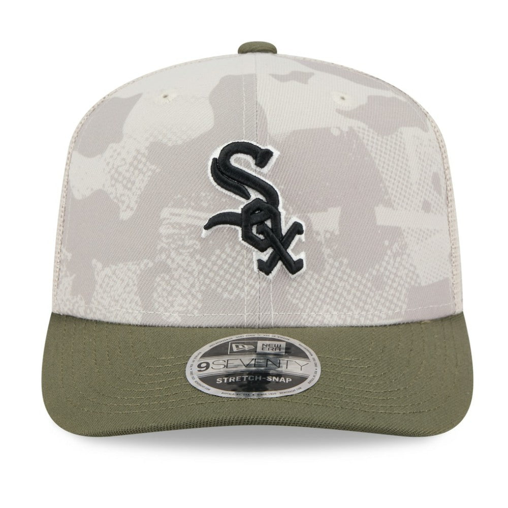 Chicago White Sox New Era 2025 Armed Forces Day 9SEVENTY Stretch-Snap Hat - Light Beige/Olive - New Era Sale