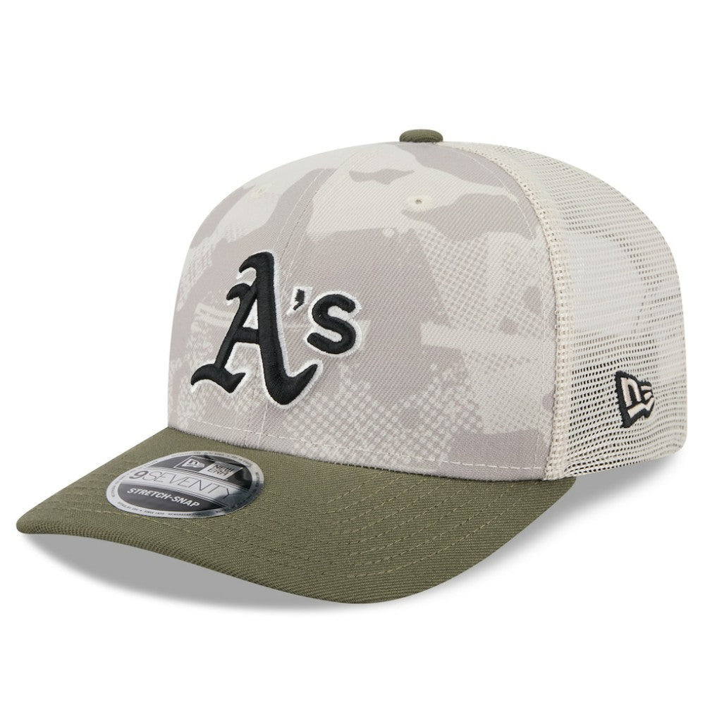 Athletics New Era 2025 Armed Forces Day 9SEVENTY Stretch-Snap Hat - Light Beige/Olive - New Era Online