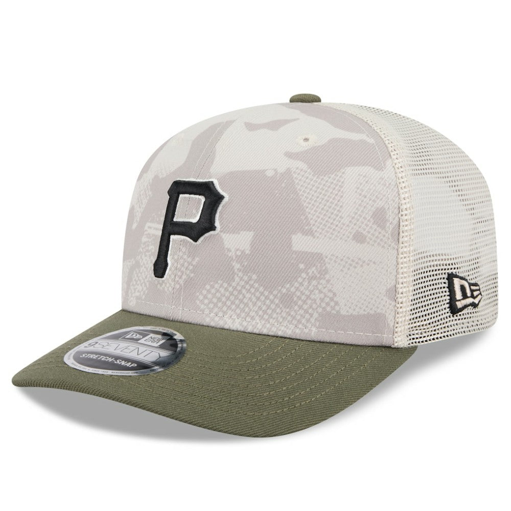 Pittsburgh Pirates New Era 2025 Armed Forces Day 9SEVENTY Stretch-Snap Hat - Light Beige/Olive - New Era Online