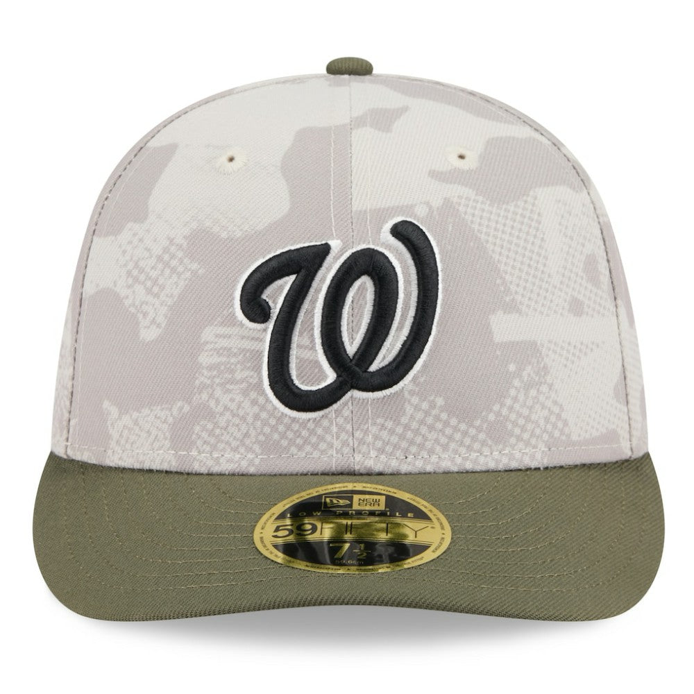 Washington Nationals New Era 2025 Armed Forces Day Low Profile 59FIFTY Fitted Hat - Light Beige/Olive - New Era Lifestyle
