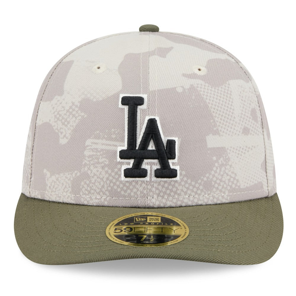 Los Angeles Dodgers New Era 2025 Armed Forces Day Low Profile 59FIFTY Fitted Hat - Light Beige/Olive - New Era on Sale