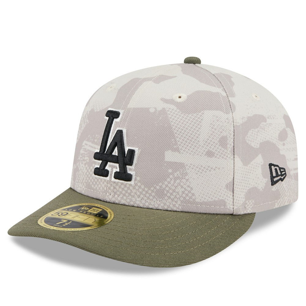 Los Angeles Dodgers New Era 2025 Armed Forces Day Low Profile 59FIFTY Fitted Hat - Light Beige/Olive - New Era on Sale