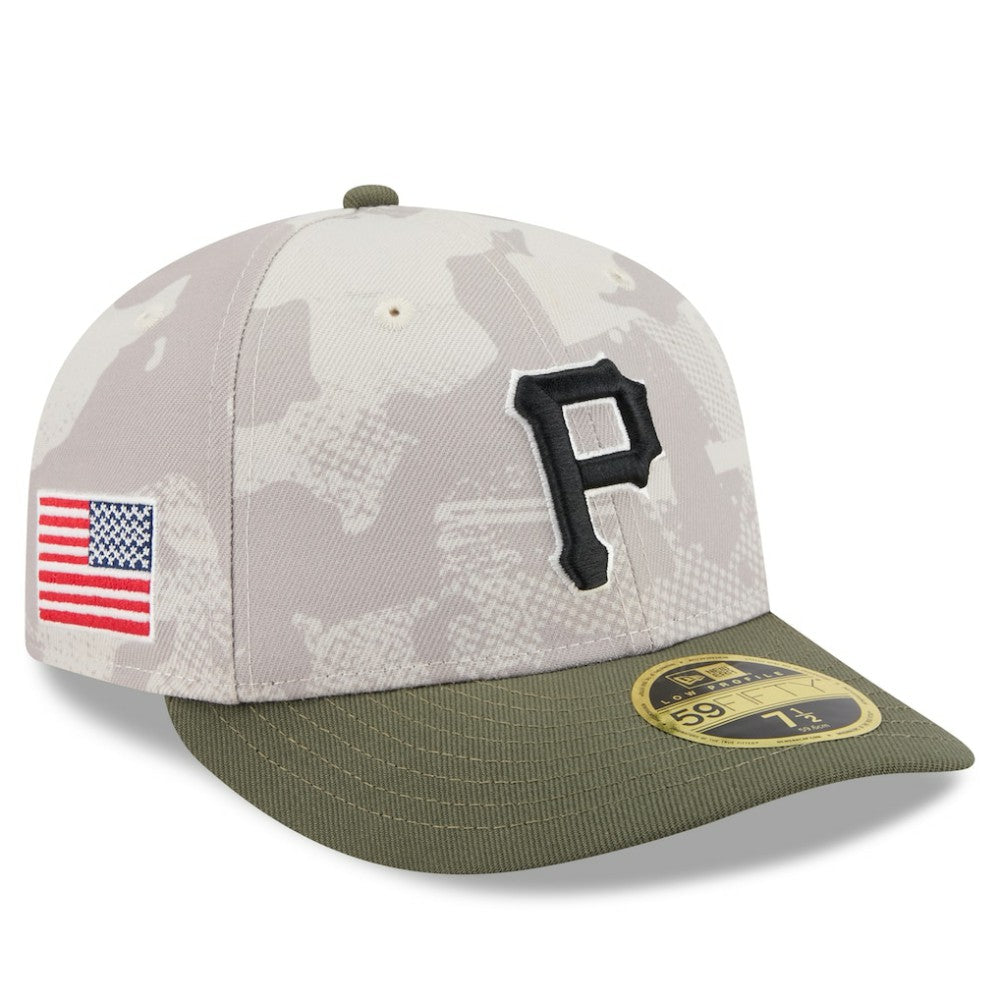Pittsburgh Pirates New Era 2025 Armed Forces Day Low Profile 59FIFTY Fitted Hat - Light Beige/Olive - New Era Discount