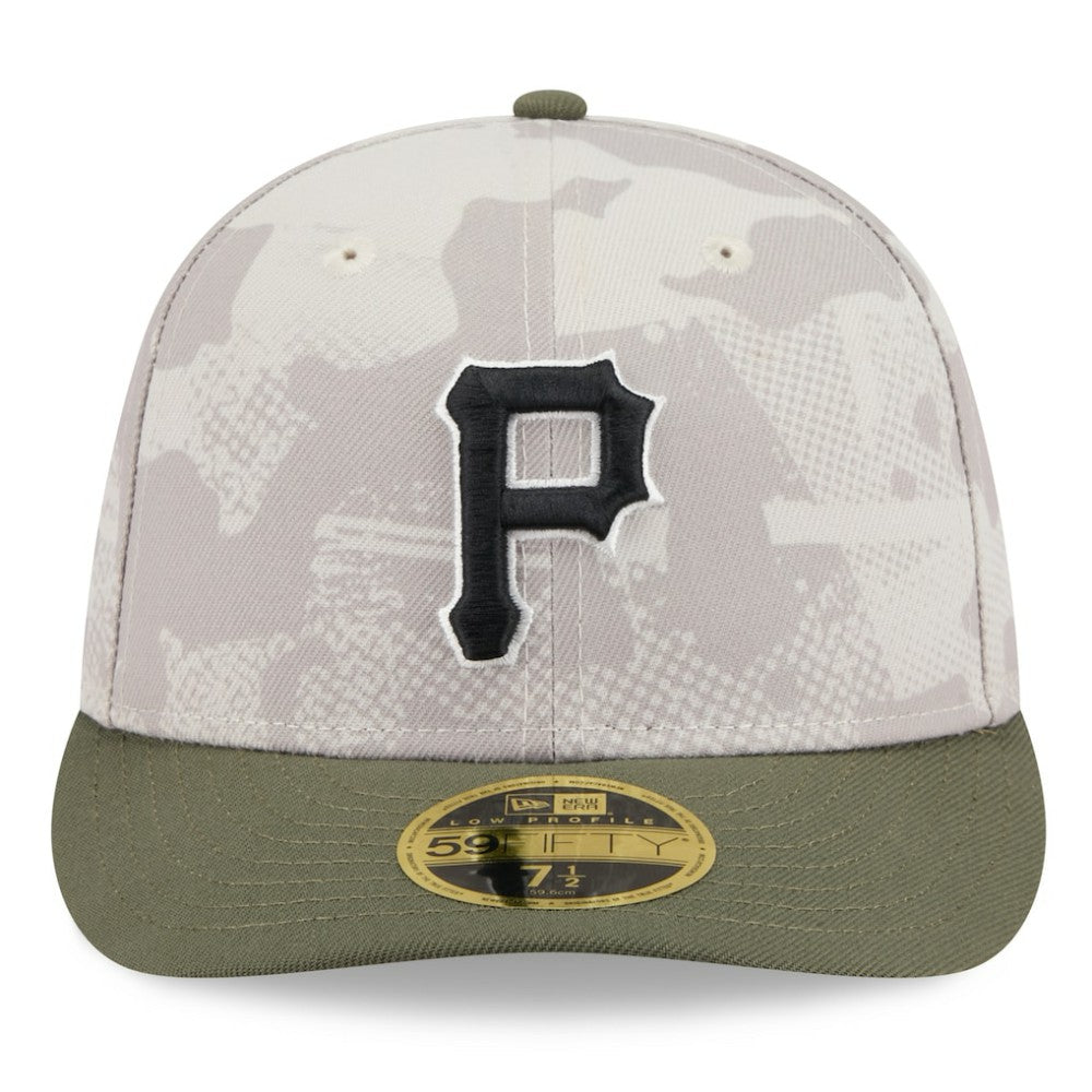 Pittsburgh Pirates New Era 2025 Armed Forces Day Low Profile 59FIFTY Fitted Hat - Light Beige/Olive - New Era Discount