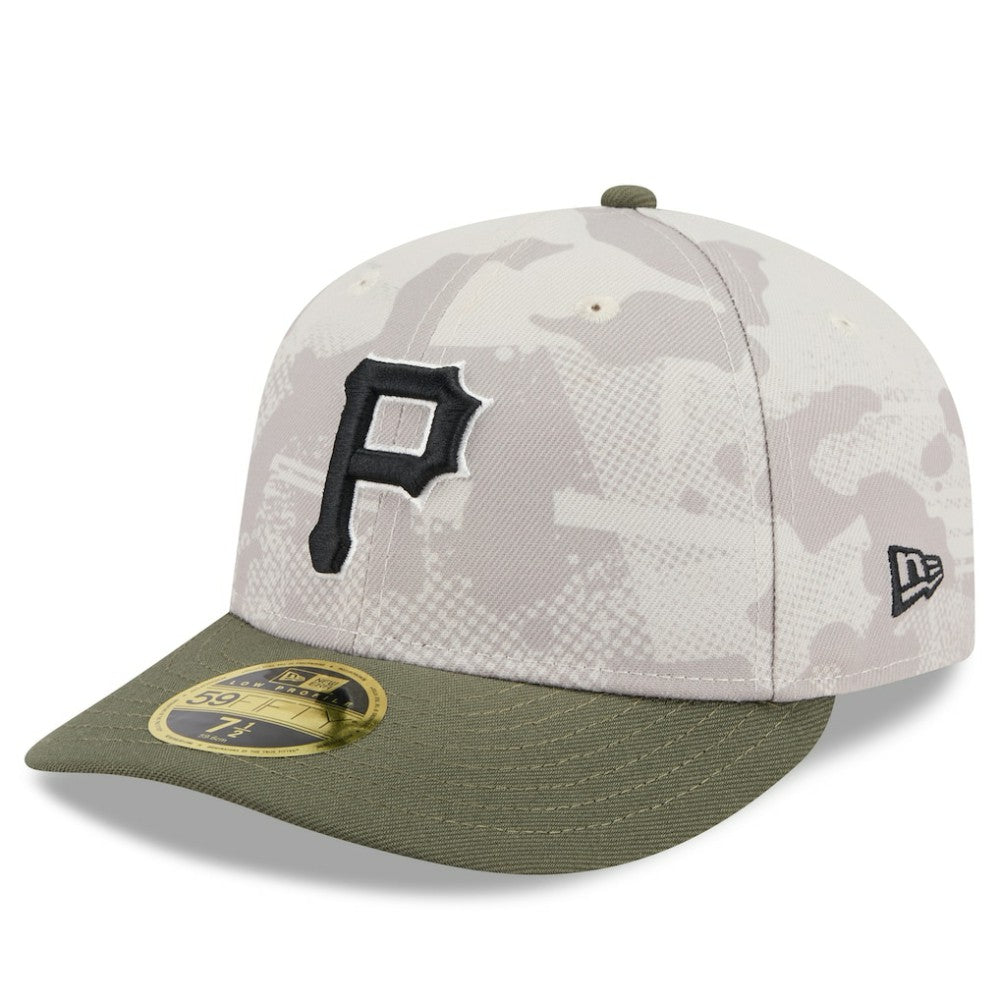 Pittsburgh Pirates New Era 2025 Armed Forces Day Low Profile 59FIFTY Fitted Hat - Light Beige/Olive - New Era Discount
