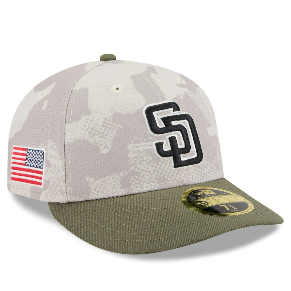 San Diego Padres New Era 2025 Armed Forces Day Low Profile 59FIFTY Fitted Hat - Light Beige/Olive - New Era on Sale