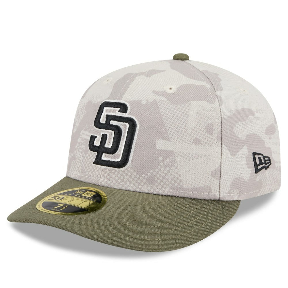 San Diego Padres New Era 2025 Armed Forces Day Low Profile 59FIFTY Fitted Hat - Light Beige/Olive - New Era on Sale
