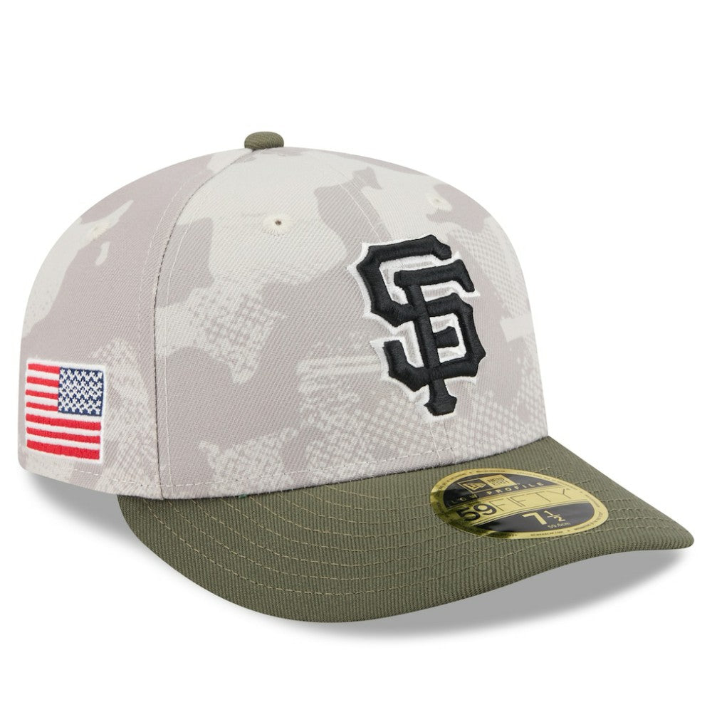 San Francisco Giants New Era 2025 Armed Forces Day Low Profile 59FIFTY Fitted Hat - Light Beige/Olive - New Era Sale
