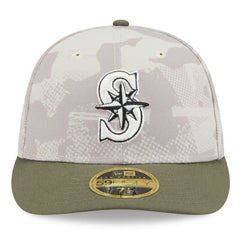 Seattle Mariners New Era 2025 Armed Forces Day Low Profile 59FIFTY Fitted Hat - Light Beige/Olive - New Era on Sale