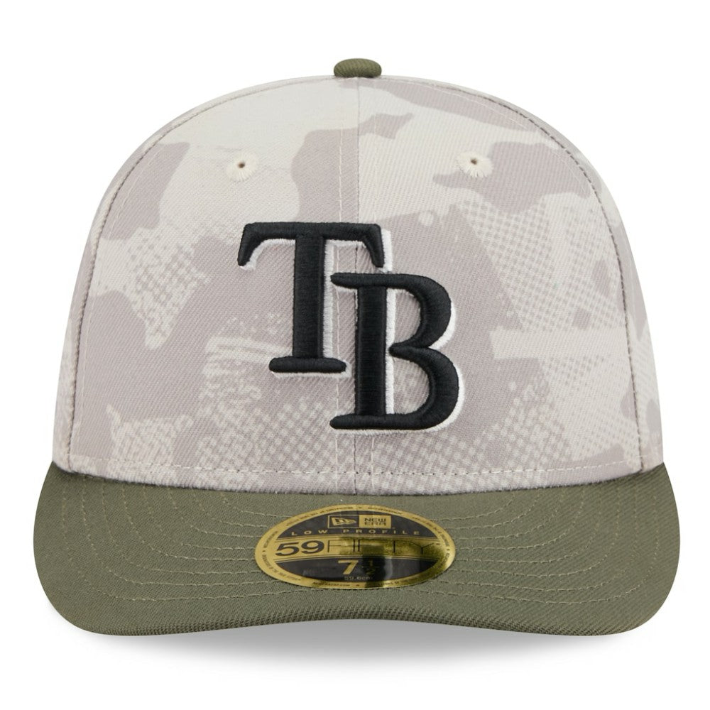 Tampa Bay Rays New Era 2025 Armed Forces Day Low Profile 59FIFTY Fitted Hat - Light Beige/Olive - New Era Discount