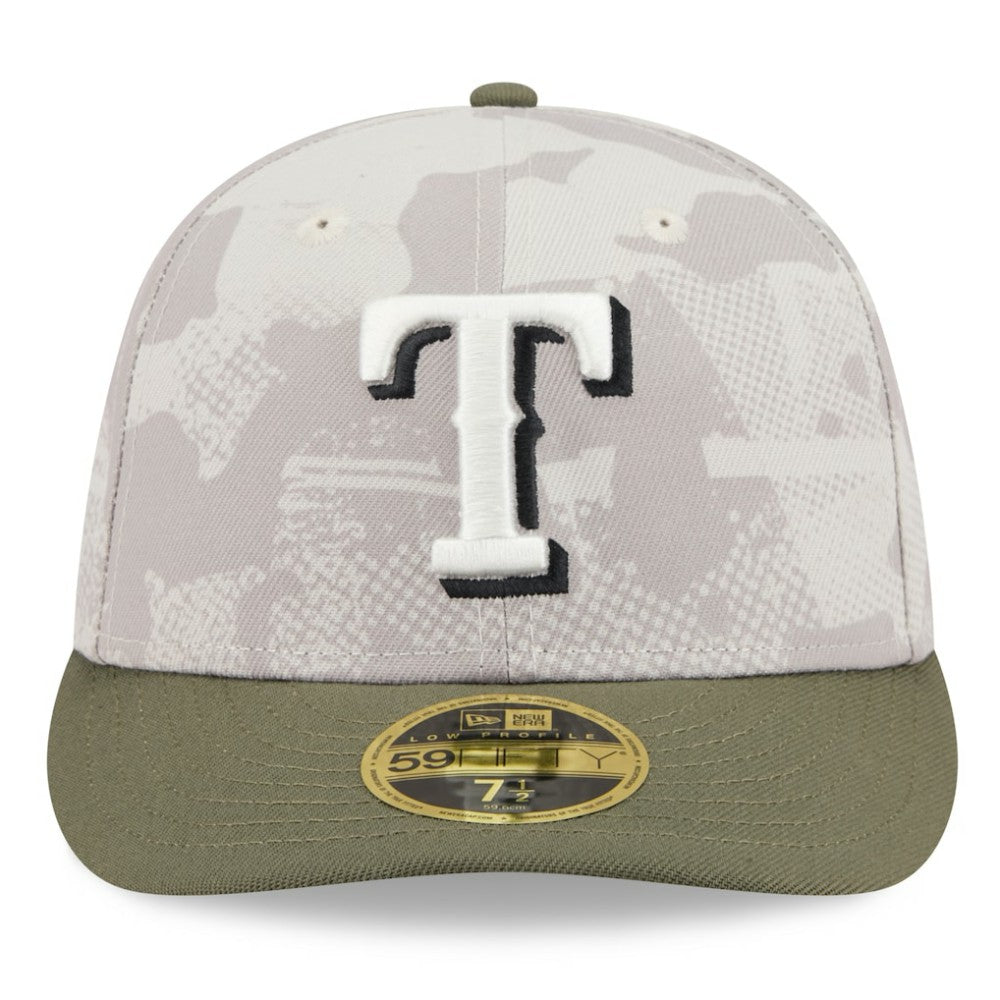 Texas Rangers New Era 2025 Armed Forces Day Low Profile 59FIFTY Fitted Hat - Light Beige/Olive - New Era on Sale