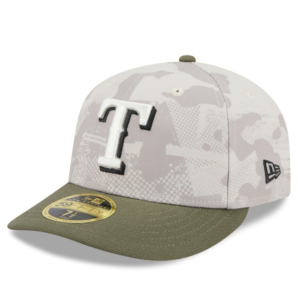 Texas Rangers New Era 2025 Armed Forces Day Low Profile 59FIFTY Fitted Hat - Light Beige/Olive - New Era on Sale