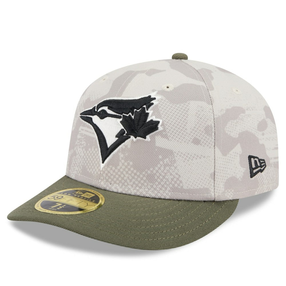 Toronto Blue Jays New Era 2025 Armed Forces Day Low Profile 59FIFTY Fitted Hat - Light Beige/Olive - New Era Discount