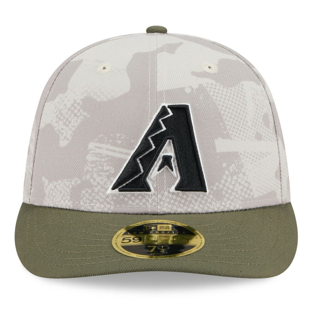 Arizona Diamondbacks New Era 2025 Armed Forces Day Low Profile 59FIFTY Fitted Hat - Light Beige/Olive - New Era Sale