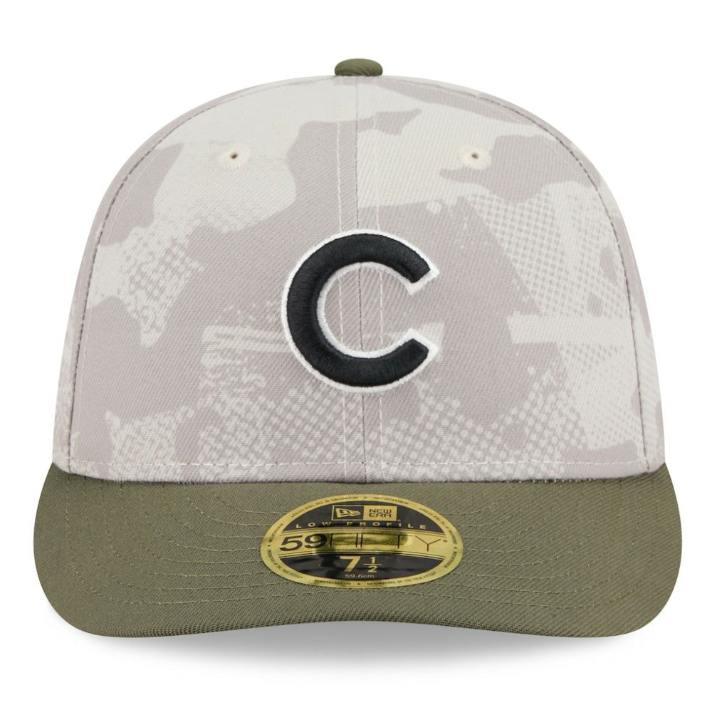 Chicago Cubs New Era 2025 Armed Forces Day Low Profile 59FIFTY Fitted Hat - Light Beige/Olive - New Era Sale