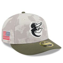 Baltimore Orioles New Era 2025 Armed Forces Day Low Profile 59FIFTY Fitted Hat - Light Beige/Olive - New Era on Sale
