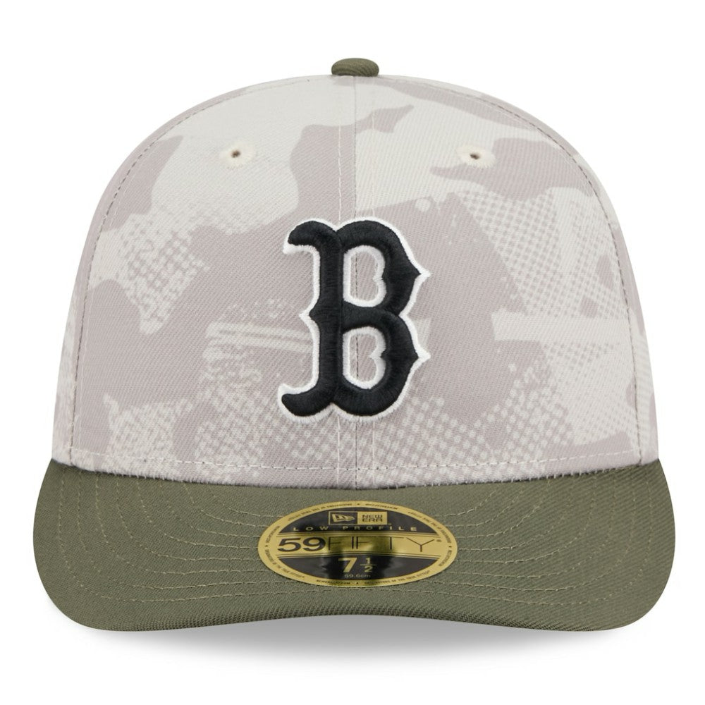 Boston Red Sox New Era 2025 Armed Forces Day Low Profile 59FIFTY Fitted Hat - Light Beige/Olive - New Era Lifestyle