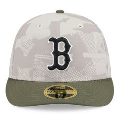 Boston Red Sox New Era 2025 Armed Forces Day Low Profile 59FIFTY Fitted Hat - Light Beige/Olive - New Era Lifestyle