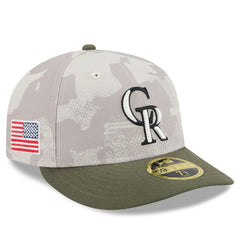 Colorado Rockies New Era 2025 Armed Forces Day Low Profile 59FIFTY Fitted Hat - Light Beige/Olive - New Era Online