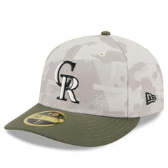 Colorado Rockies New Era 2025 Armed Forces Day Low Profile 59FIFTY Fitted Hat - Light Beige/Olive - New Era Online