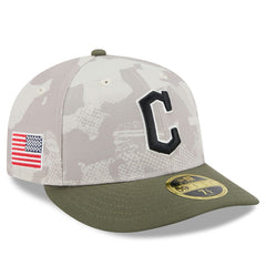 Cleveland Guardians New Era 2025 Armed Forces Day Low Profile 59FIFTY Fitted Hat - Light Beige/Olive - New Era Discount