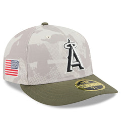 Los Angeles Angels New Era 2025 Armed Forces Day Low Profile 59FIFTY Fitted Hat - Light Beige/Olive - New Era Discount