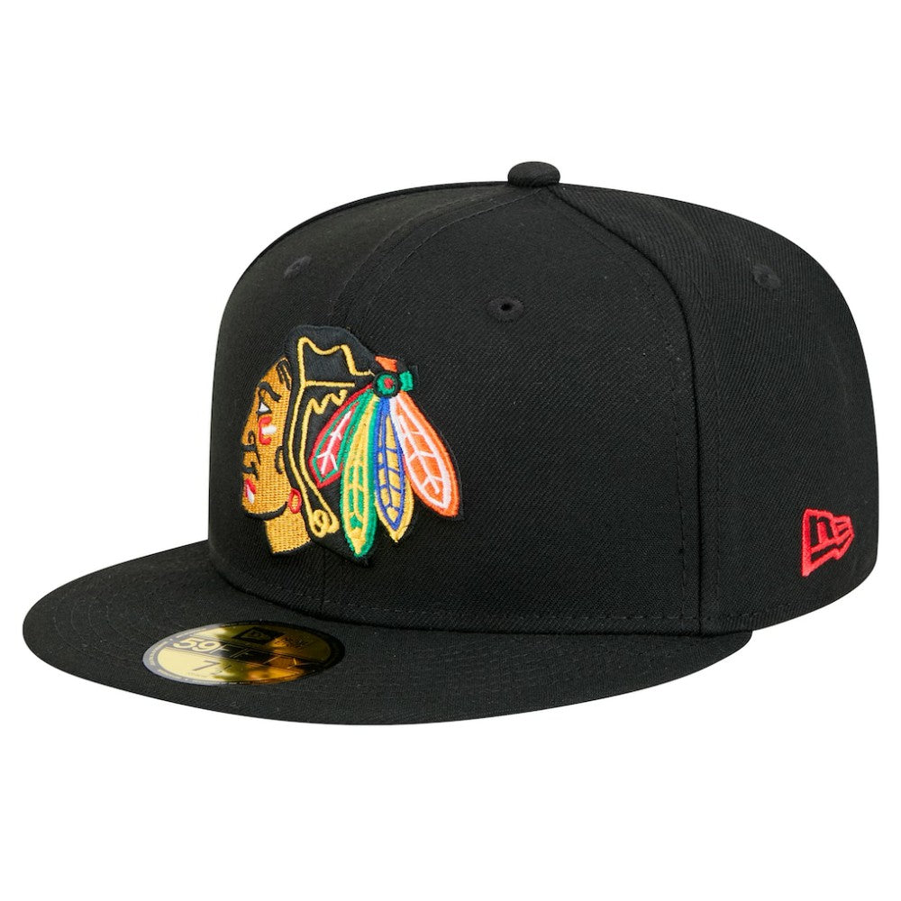 Chicago Blackhawks New Era Core 59FIFTY Fitted Hat - Black - NHL 202165699