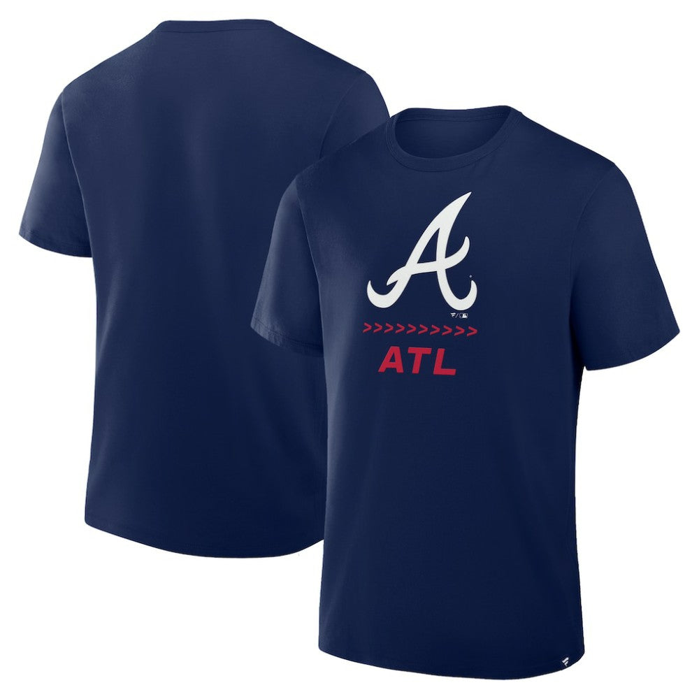 Atlanta Braves Fanatics Clubhouse Legacy Side Swipe T-Shirt - Navy - Fanatics Lifestyle