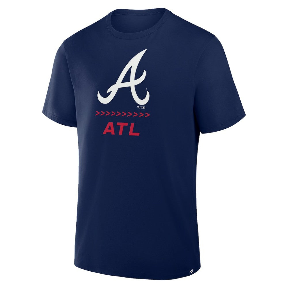 Atlanta Braves Fanatics Clubhouse Legacy Side Swipe T-Shirt - Navy - Fanatics Lifestyle