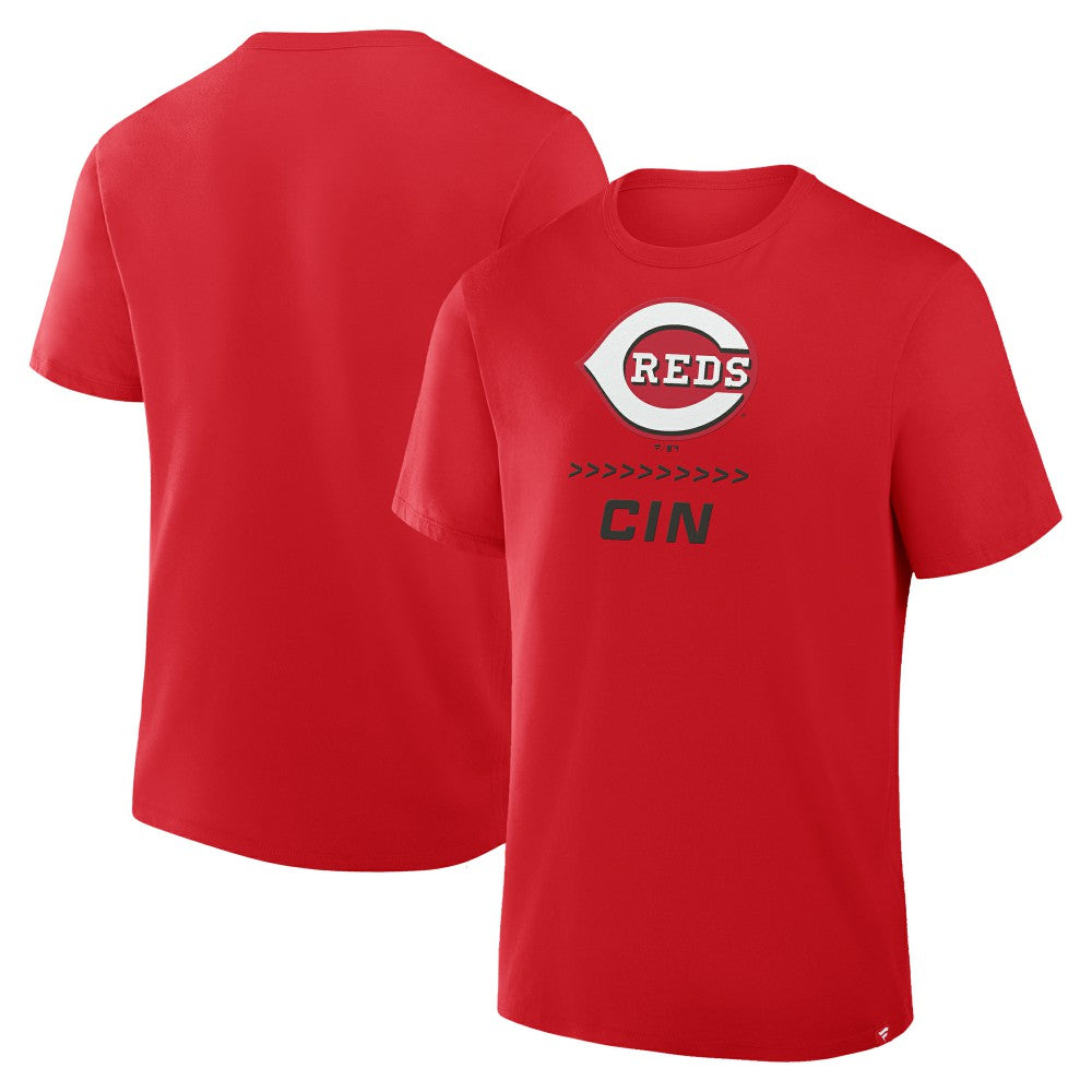 Cincinnati Reds Fanatics Clubhouse Legacy Side Swipe T-Shirt - Red - Fanatics Lifestyle