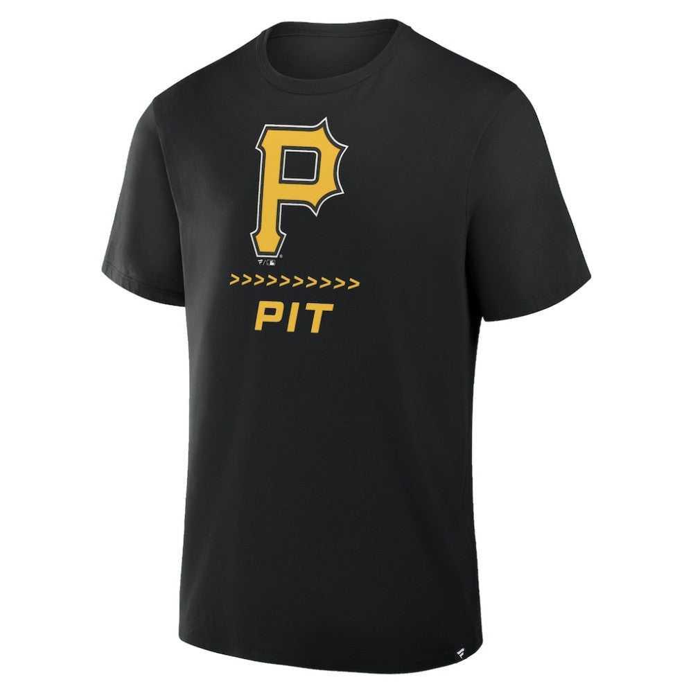 Pittsburgh Pirates Fanatics Clubhouse Legacy Side Swipe T-Shirt - Black - Fanatics Sale