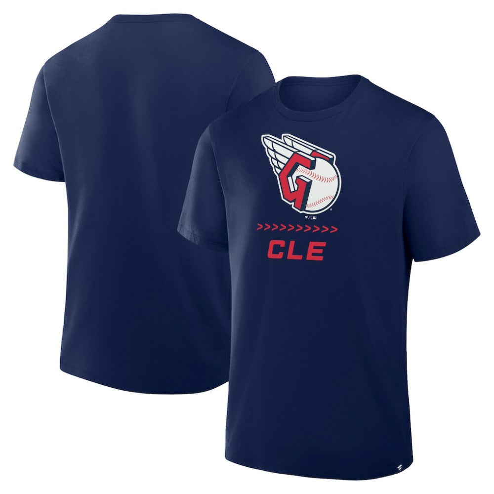 Cleveland Guardians Fanatics Clubhouse Legacy Side Swipe T-Shirt - Navy - Fanatics Lifestyle