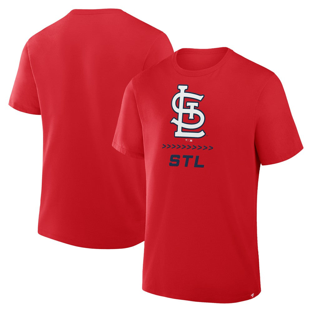 St. Louis Cardinals Fanatics Clubhouse Legacy Side Swipe T-Shirt - Red - Fanatics Sale