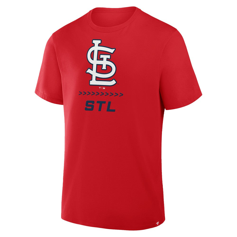 St. Louis Cardinals Fanatics Clubhouse Legacy Side Swipe T-Shirt - Red - Fanatics Sale