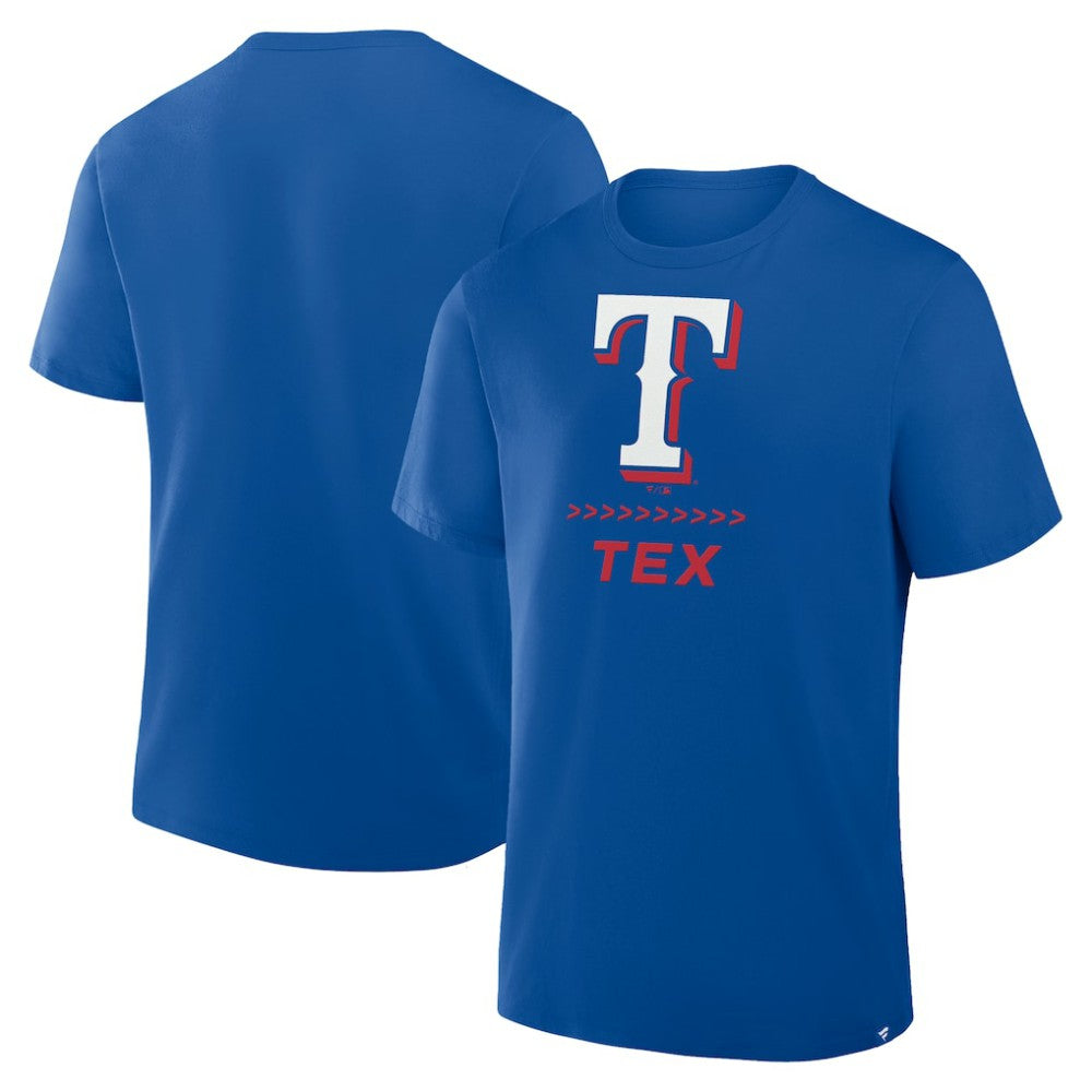 Texas Rangers Fanatics Clubhouse Legacy Side Swipe T-Shirt - Royal - Fanatics Sale