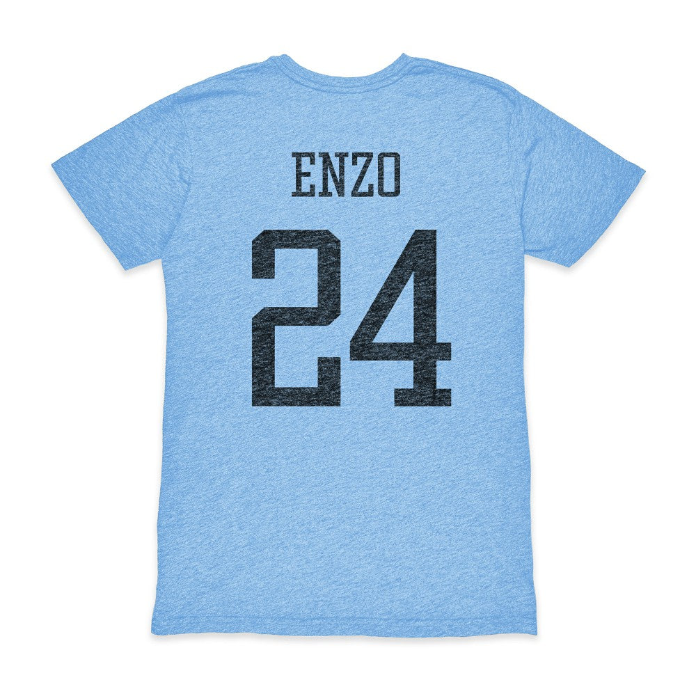 Enzo Fernández Argentina National Team 1863FC Player Vintage Tri-Blend T-Shirt Light Blue