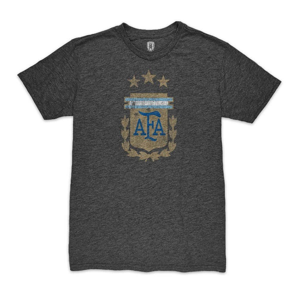 Cristian Romero Argentina National Team 1863FC Player Vintage Tri-Blend T-Shirt Black