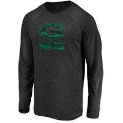 Fanatics Green Bay Packers Iconic Striated Dark Logo Raglan Long Sleeve T-Shirt Black