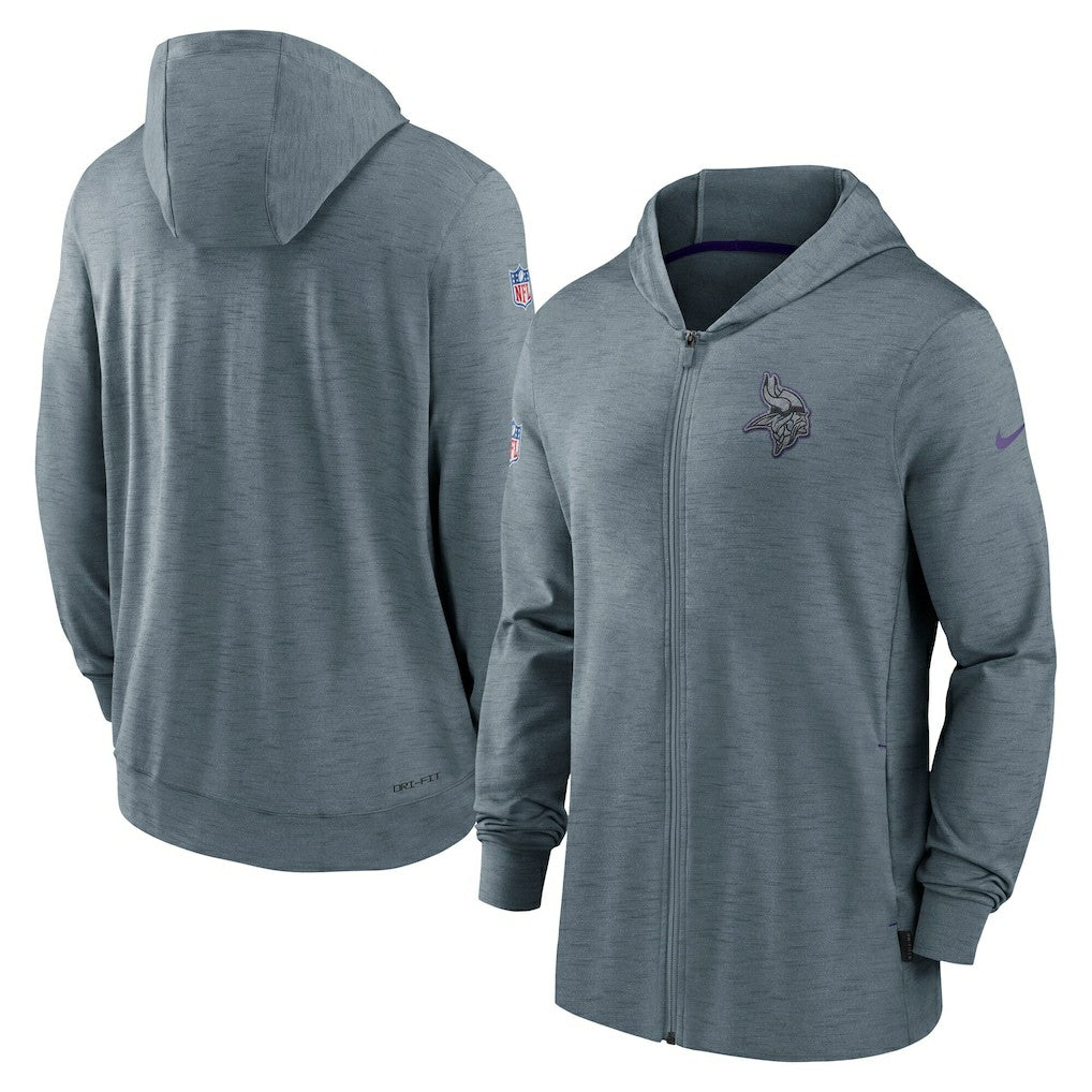 Nike Minnesota Vikings 2022/23 Sideline Pop Performance Full-Zip Hoodie Gray