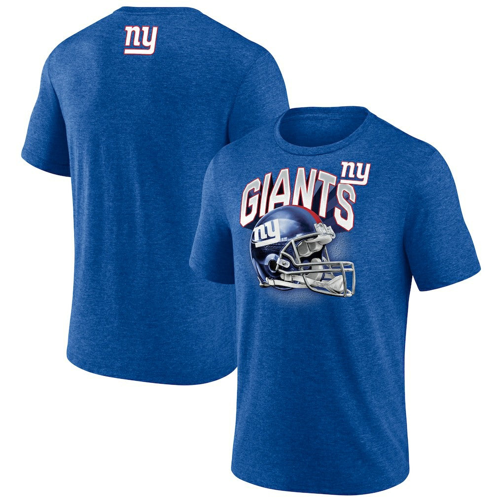 Fanatics New York Giants Tri-Blend Helmet End Around T-Shirt Heather Royal