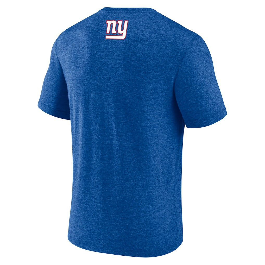 Fanatics New York Giants Tri-Blend Helmet End Around T-Shirt Heather Royal