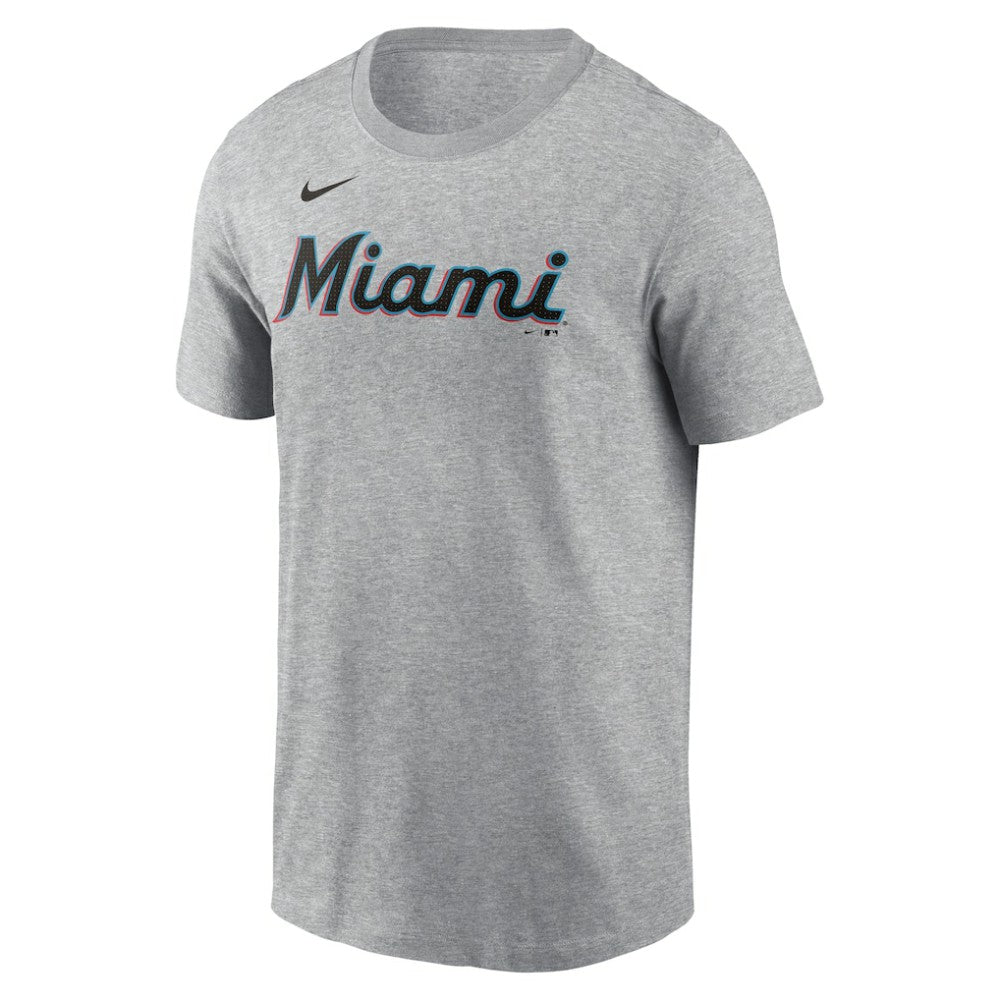 Sandy Alcantara Miami Marlins Nike Fuse Name & Number T-Shirt - Heather Gray - Nike Sale