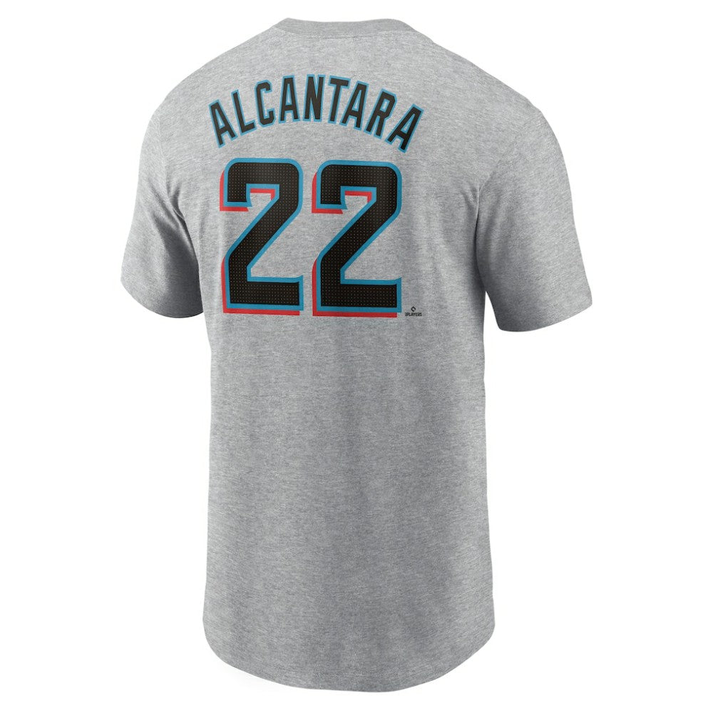 Sandy Alcantara Miami Marlins Nike Fuse Name & Number T-Shirt - Heather Gray - Nike Sale