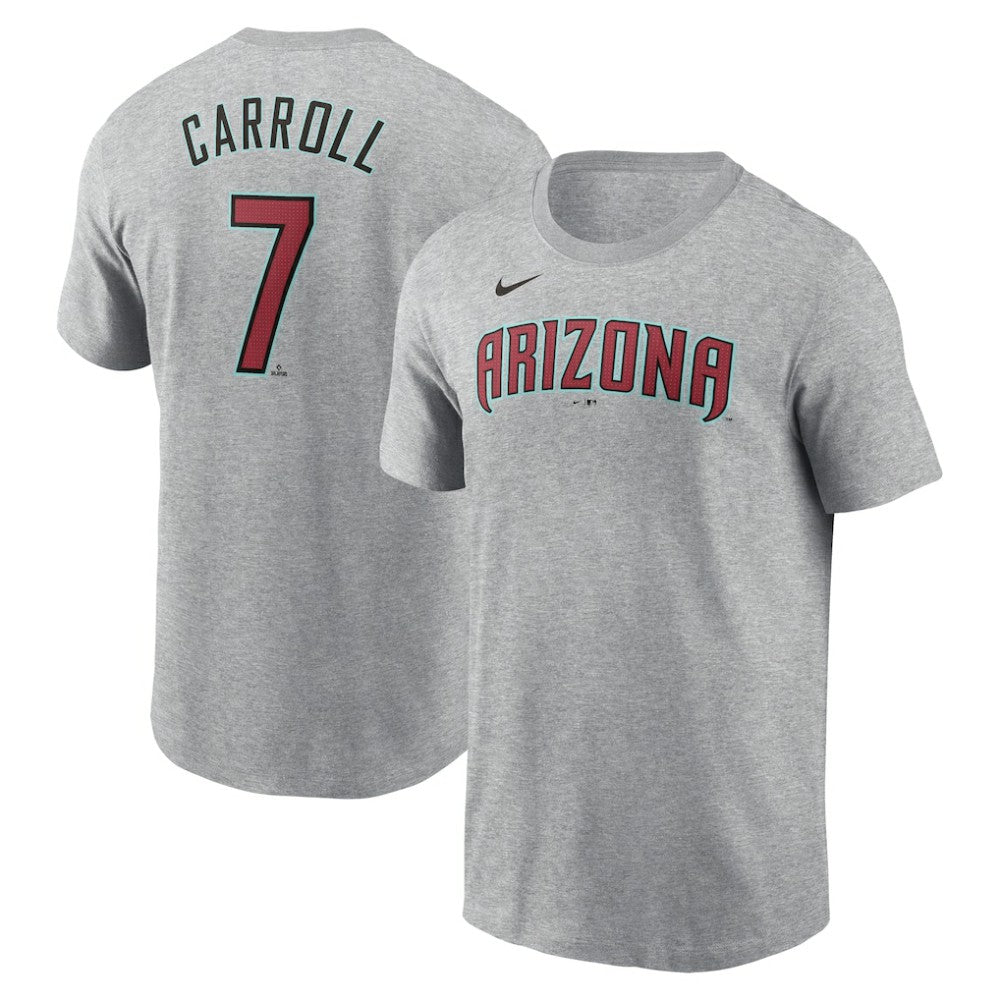 Corbin Carroll Arizona Diamondbacks Nike Fuse Name & Number T-Shirt - Heather Gray - Nike Online