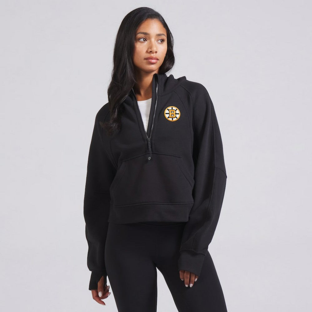 Boston Bruins lululemon Women's Scuba Oversized Half-Zip Hoodie - Black - NHL 202168468