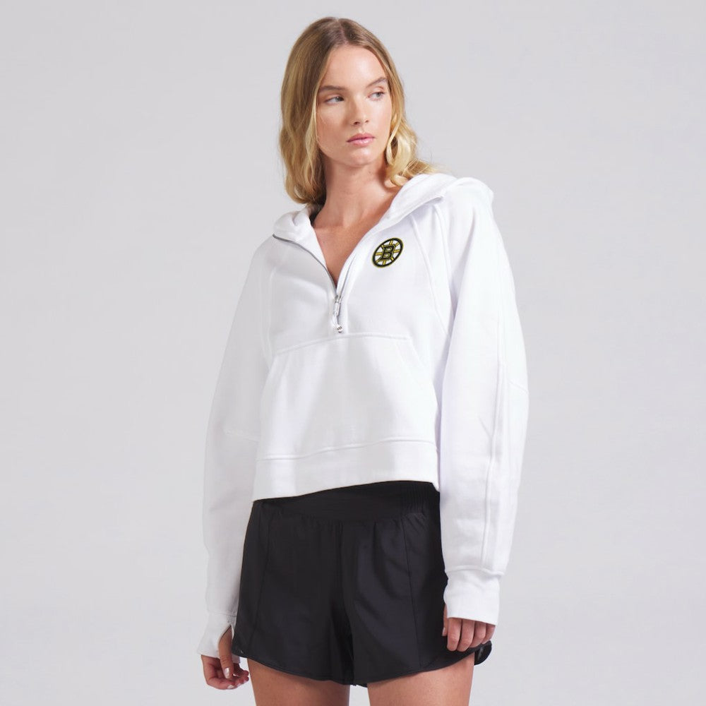 Boston Bruins lululemon Women's Scuba Oversized Half-Zip Hoodie - White - NHL 202168470