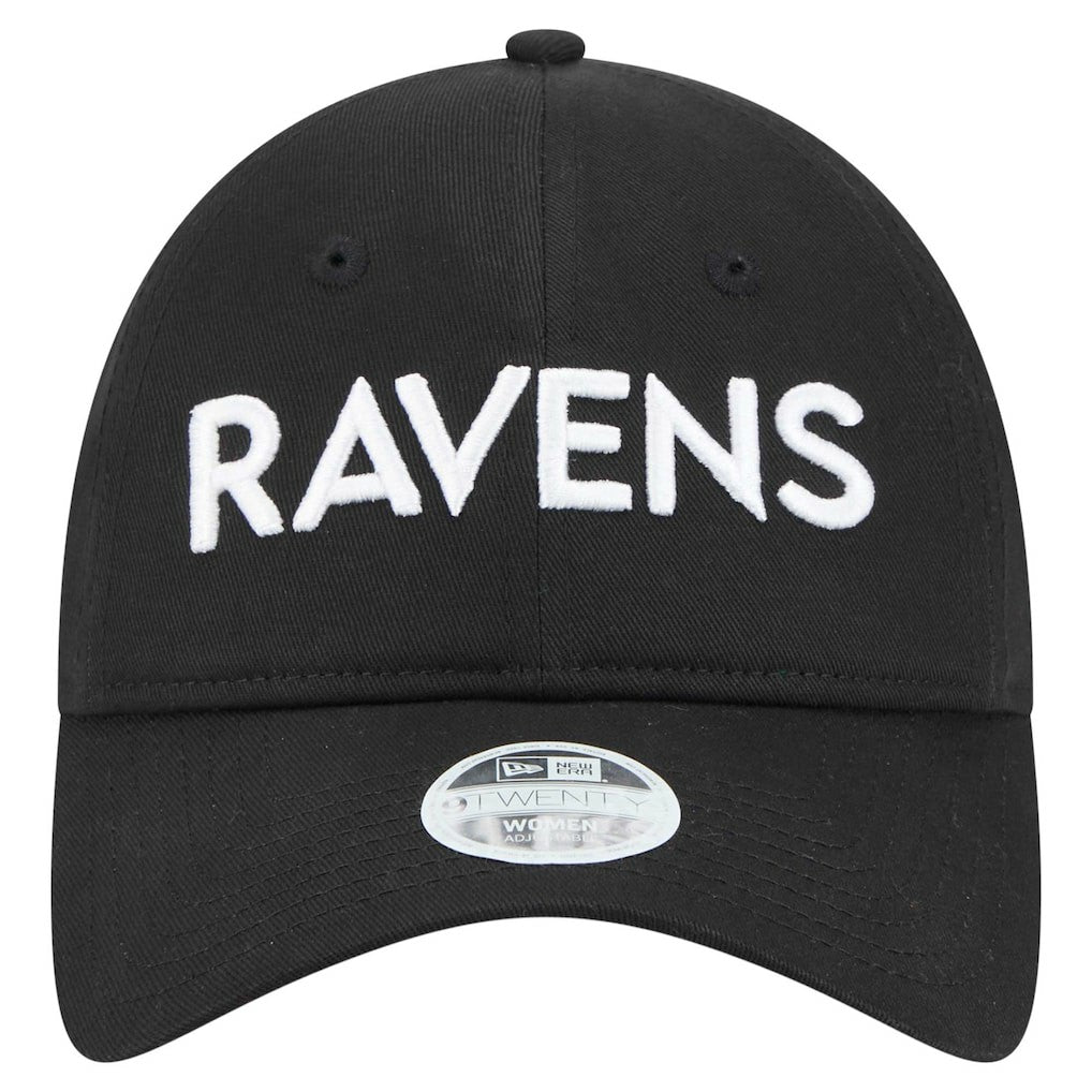 Baltimore Ravens New Era Women's Cece 9TWENTY Adjustable Hat Black