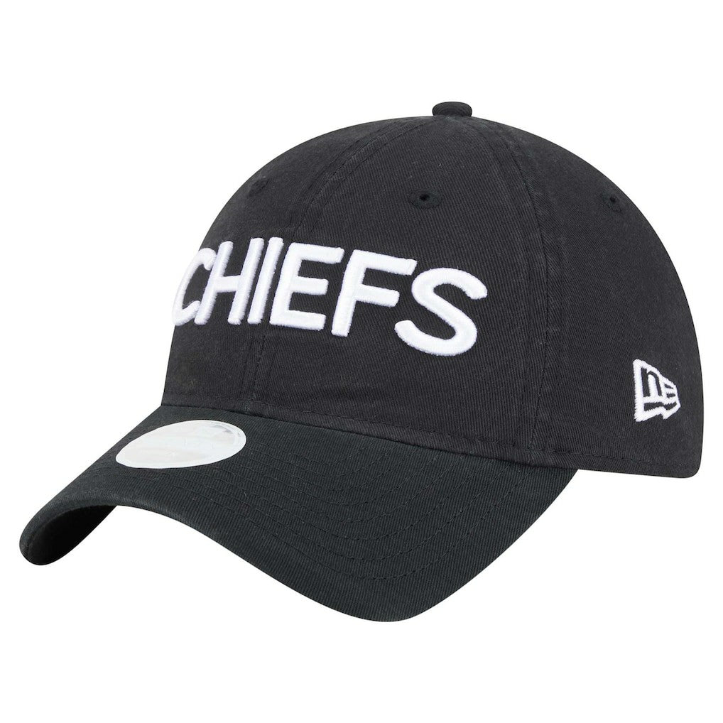Kansas City Chiefs New Era Women's Cece 9TWENTY Adjustable Hat Black