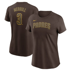 Jackson Merrill San Diego Padres Nike Women's Cooperstown Collection Fuse Name & Number T-Shirt - Brown - Nike Sale