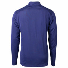 Kansas City Royals Cutter & Buck Big & Tall Virtue Eco Pique Micro Stripe Recycled Quarter-Zip Pullover Top - Blue - MLB Discount
